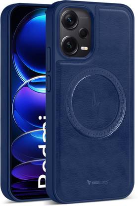 Vaku Luxos Back Cover for Xiaomi Redmi Note 12 Pro, Maxtron Leather Stitched Magsafe Case Camera Screen Protector