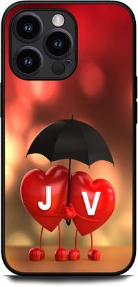 KEYCENT Back Cover for APPLE iPhone 16 Pro Max (J V, J LOVES V, NAME, ALPHABET, JV LOVE, HART, BLUE