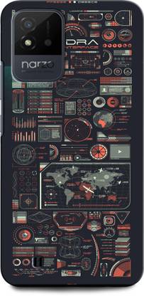 INTERWEY Back Cover for REALME NARZO 50I HYDRA USE INTERFACE, WORLD MAP, TECHNOLOGY, MAP