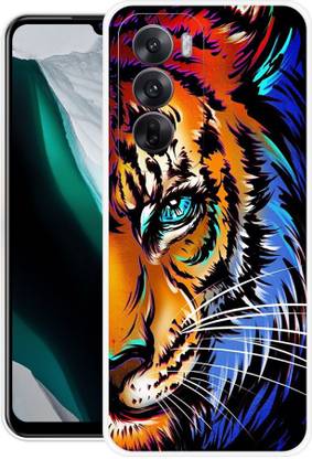 लकी MOBI.COM Oppo Reno 12 Pro 5G, lion, tiger, animals PRINTED BACK COVER के लिए