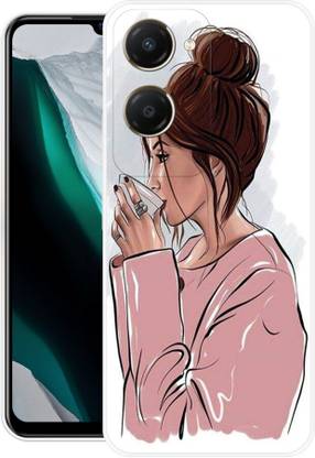 GRAFIQE Back Cover for Vivo T3 Lite 5G GIRL, LOVE, HEART, BLACK, PINK, COFFEE