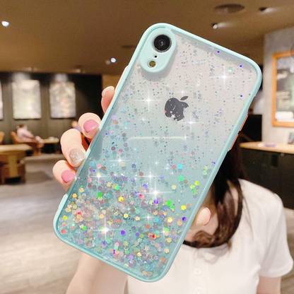VONZEE Back Cover for iPhone XR Glitter Sequin Gradient Case, Bling Glitter Design Transparent Shockproof Case