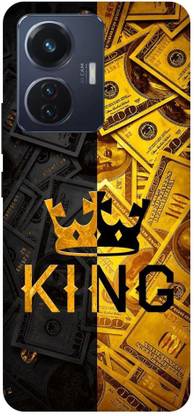 Thecoverking Back Cover for Vivo T1 44W, KING $ DOLLAR, YELLOW & BLACK PRINTED COVER