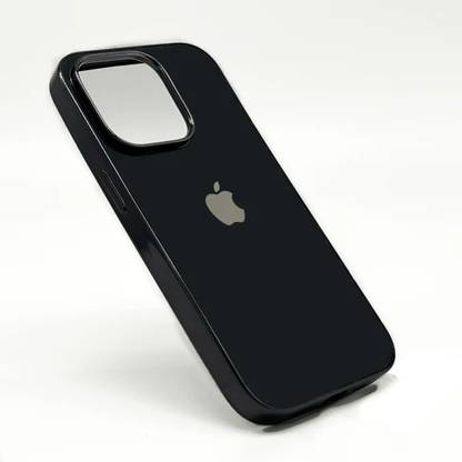 MALIRAJ Back Cover for iPhone 14 Case - MyCase Cover with Glass Finish Chrome Border Soft