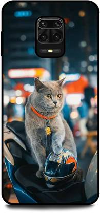 Thecoverking Back Cover for Poco M2 Pro, CAT WITH SCOOTER, CAT, ANGERY CAT, ANIMAL
