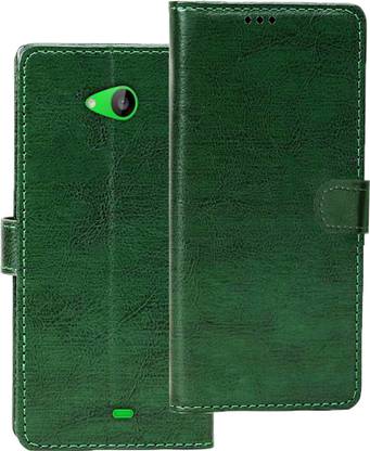 HANIRY Back Cover for Nokia 535 flip cover | Microsoft Lumia 535 flip cover | Green