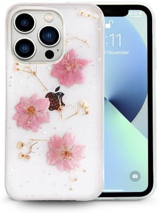 SQUIF Back Cover for Apple iPhone 13 Pro Case with Real Natural Dry Flowers Inside