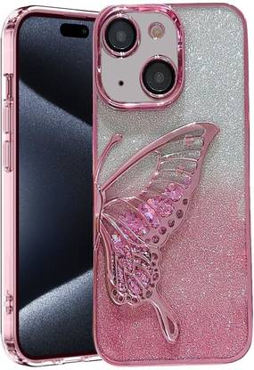 casohitech Back Cover for Apple iPhone 15, iPhone 15, Glitter Butterfly, Flexible