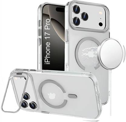 AIBEX Back Cover for Apple iPhone 17 Pro| Transparent Slim Case with Built-in Camera Stand | MagSafe Compatible
