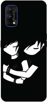ADZIRE Back Cover for realme 7 Pro, RMX2170, COUPLE, LOVE, HUGG, BLACK, SHADE
