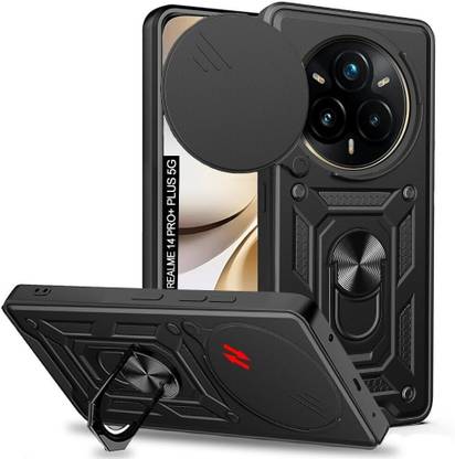 AIBEX Back Cover for Realme 14 Pro Plus 5G / Realme P3 Pro 5G|D10 Tough Armor|Sliding Camera Shield|Ring Holder