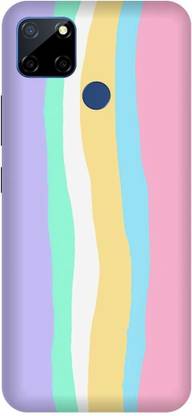 Printrembo Back Cover for Realme C12,RMX2189,Color Gradient Rainbow Stripes,Apple logo, Printed