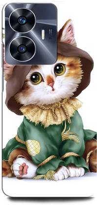 ORBIQE Back Cover for Vivo Y02 CAT, CUTE CAT, BLUE EYS, CAP