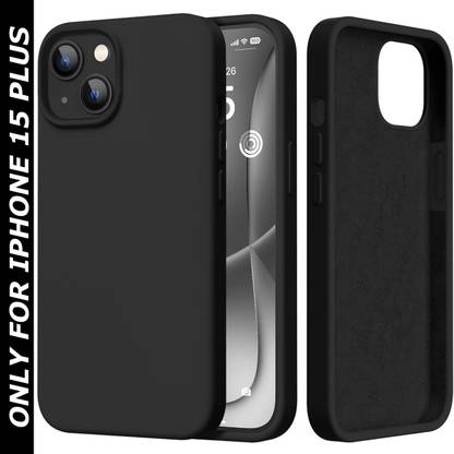 VONZEE Back Cover for Apple iPhone 15 Plus Liquid Silicone Microfiber Cloth Lining 3 layer Case