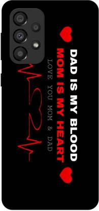 Voleano Back Cover for Samsung Galaxy A33 5G, MAA AND PAA, MOM DAD, LOVE, PARENTS, BLACK, MOM AND DAD