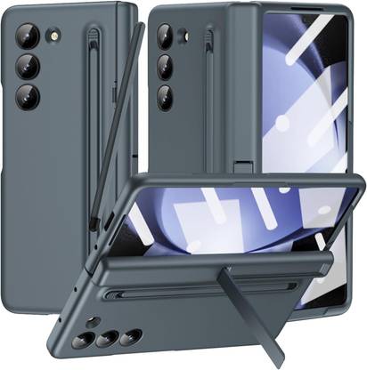 FIEUSCHE Back Cover for Samsung Z Fold 5 Case with Magnetic Hinge Cover, Front Glass Protector & Pen (Free)