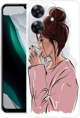 GRAFIQE Back Cover for Realme C61 GIRL, LOVE, HEART, BLACK, PINK, COFFEE