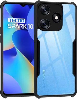 SUCH Back Cover for Back Cover for Tecno Spark 10c (Transparent, Black, Shock Proof, Silicon, Pack of: 1)