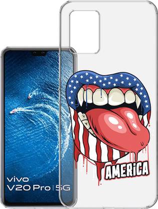 HANIRY Back Cover for Vivo V20 Pro / 2018 back cover / OPEN MOUTH & TEXT AMERICA / Designer / PNG_28