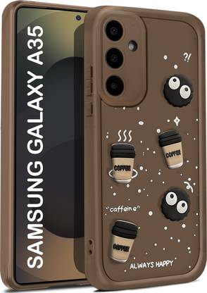Vshop Back Cover for Samsung Galaxy A35 5G Cute Fun Cartoon 3D Ball Coffee Case