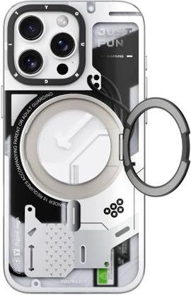 star craftune Back Cover for Apple iPhone 16 Pro Max 5G Cyberpunk 360° Rotation Ring Stand Case