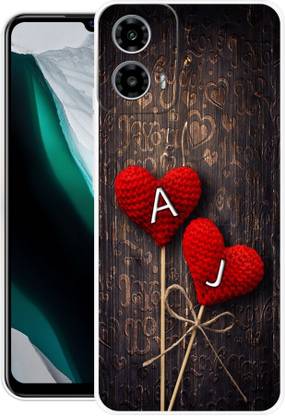 INTELLIZE Back Cover for Motorola G34 5G AJ, A LOVE J, J LOVE A, A LETTER, J LETTER, AJ NAME