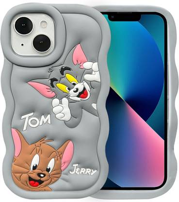 Coverskart Tom and Jerry Cartoon Back Cover for Apple iPhone 13, Soft Silicone 3D Cute Cartoon Full Protective Case