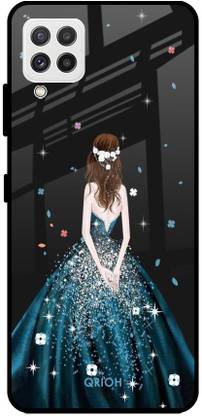 QRIOH Glass Back Cover for Samsung Galaxy A22