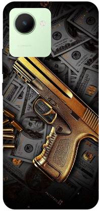 Royal Case Back Cover for REALME C30 RIFAL, PISTOL, MONEY, PATTERN, CRIME, GUN