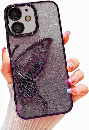 Mintzz Back Cover for Apple iPhone 12, Cute Luxury Butterfly Glitter Girls Cover
