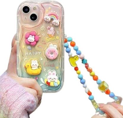 PEEPERLY Back Cover for iPhone 14 Pro Whimsical 3D Cartoon Case with Bracelet