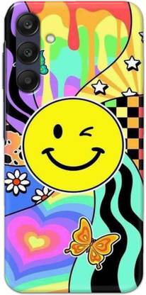 NDCOM Back Cover for Samsung Galaxy A55 5G Smilely Emoji Multicolour Printed Hard Case