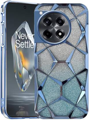 AMEYAA Back Cover for Oneplus 11R Luxury Electroplated Geometric 3D Cube Diamond Bling Shiny Soft Cover