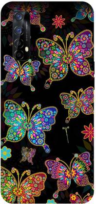 ADZIRE Back Cover for realme 7, RMX2151, BUTTER, FLY, BLACK, COLORFUL, BUTTER, FLY
