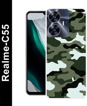 SARTOOLIYA Back Cover for Realme C55, INDIAN ARMY, TXTURE, ARMY UNIFORM, MILITARY. COMO, COMOFLAGE