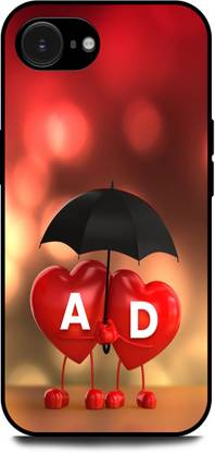 KEYCENT Back Cover for APPLE iPhone 16e (A D, A LOVES D, NAME, ALPHABET, AD LOVE, HART, BLUE