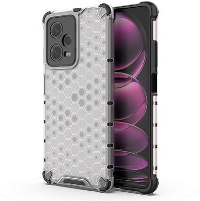 Accessories Kart Back Cover for Redmi Note 12 Edge to Edge Boom Transparent Honeycomb case
