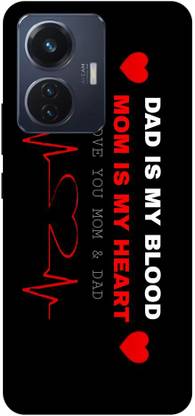Thecoverking Back Cover for Vivo T1 44W, MOTHER, MAA, FATHER, LIFE LINE, I LOVE MY MOM DAD