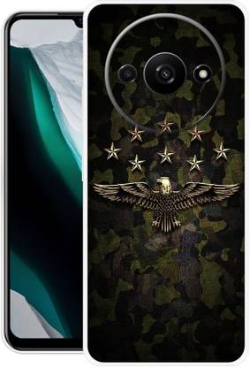 ORBIQE Back Cover for REDMI A3 2024 KAMO SKULL, WARRIOR, INDIAN ARMY, ARMY, CAMO EAGLE