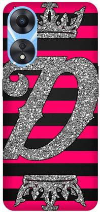 Casetube Back Cover for Oppo A78 5G,CPH2495,D,D ALPHABET,D LETTER,RED BLACK