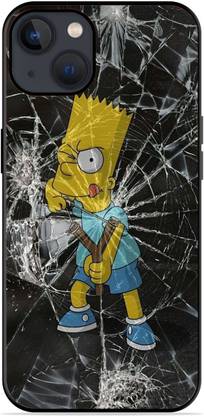 ZETREX Back Cover for iPhone 13 On Glossy Metal Phone Cover | BART SIMPSON