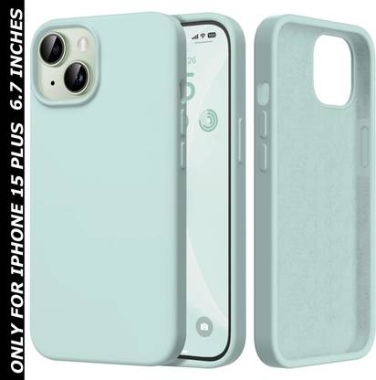 VONZEE Back Cover for Apple iPhone 15 Plus Liquid Silicone Microfiber Cloth Lining 3 layer Case