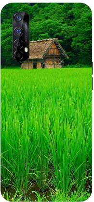 ADZIRE Back Cover for realme 7, RMX2151, GREEN, HOUSE, GRASS