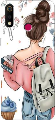 KoversKart Back Cover for REALME 3 Girl with Bag Art Printed Mobile Case