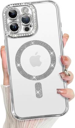 Pidgeot Back Cover for Iphone 16 Pro Max Electroplate [Support for Magsafe] Glitter Diamond Camera Lens Cover