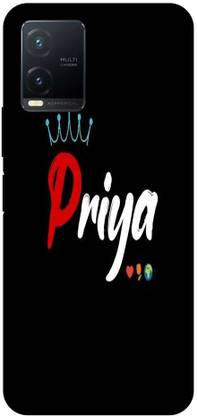 Royal Case Back Cover for Vivo T1x PRIYA, QUEEN, BLACK, NAME LETTER, ABSTRACT, ART, TEXTURE