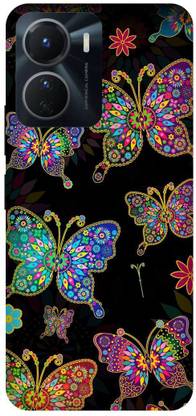 DIKRO Back Cover for vivo Y16 , V2204, BUTTER, FLY, BLACK, COLORFUL, BUTTER, FLY