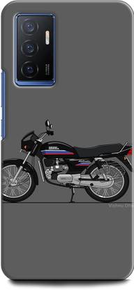 INDICRAFT Back Cover for Vivo Y75 4G, V2117 BIKE, HERO, SPLENDOR, VINTAGE, BLACK