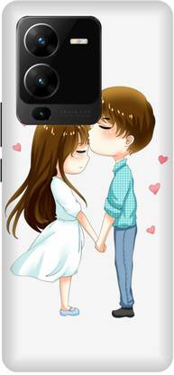JUGGA Back Cover for vivo V25 Pro 5G, V2158, CUTE, COUPLE, LOVELY, KISS, COUPLE, GIRL, BOY, LOVE