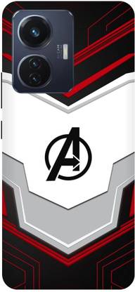 Bluvver Back Cover for vivo T1 44W, V2153 Avenger,Avengers Assemble,Flame,,Logo,Marvel,A Alphabet
